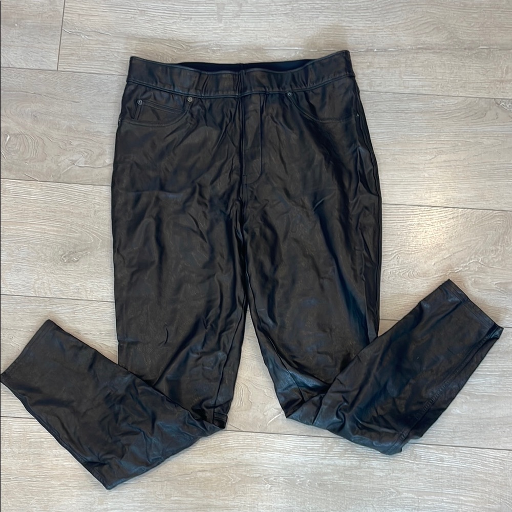 SPANX Faux Leather Black Pants